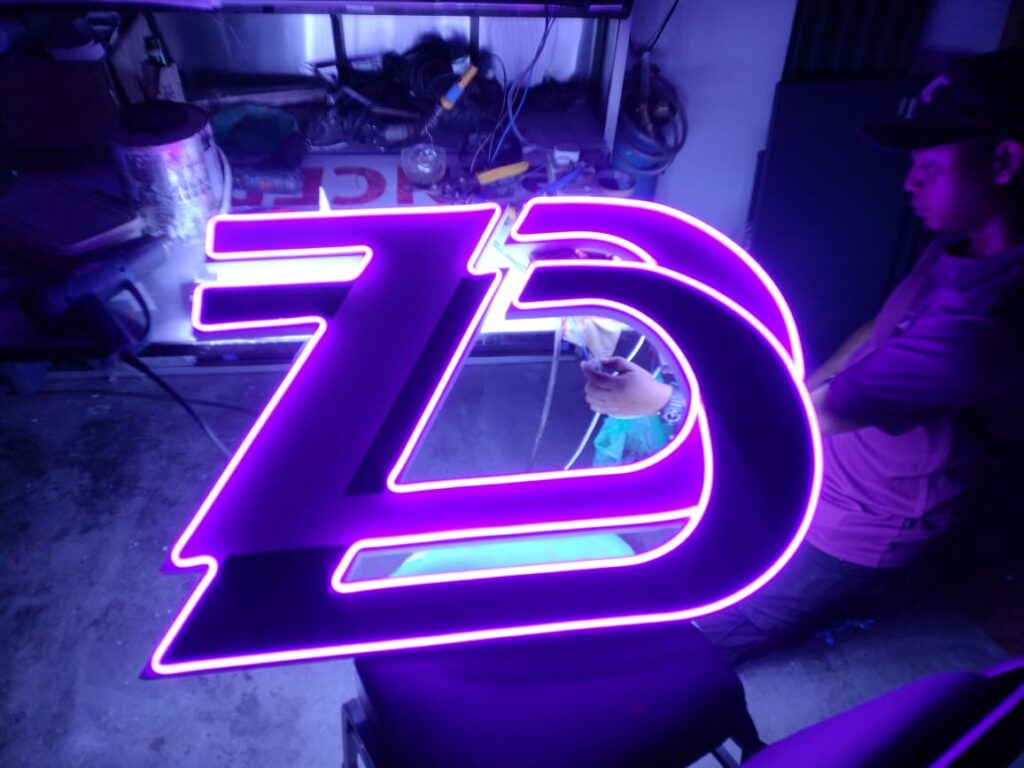 backlit+neon 3D logo